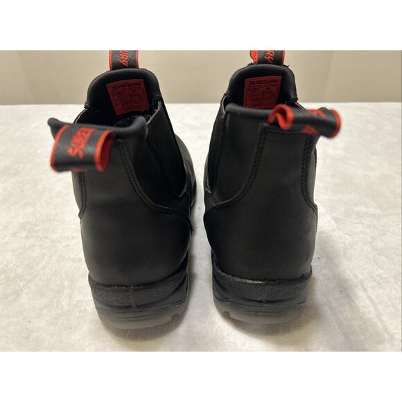 Sureway Boots Men’s Size 8.5 Black Leather Pull On Work Boots Ankle Non Slip - Picture 5 of 9